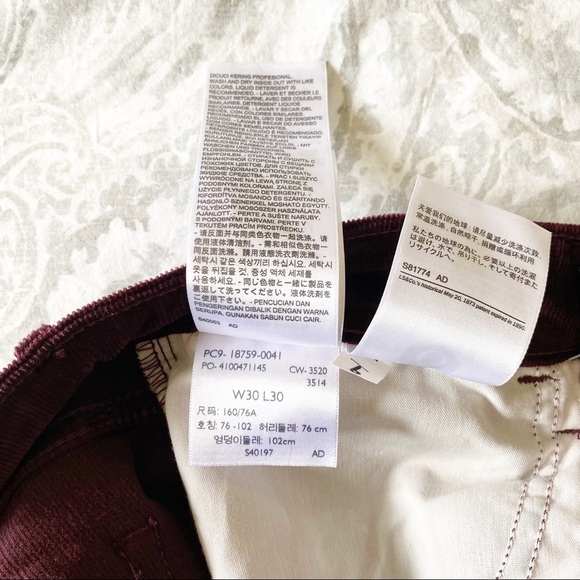 LEVI’S 725 High Rise Bootcut Corduroy Pants 30 NWT - Picture 9 of 11